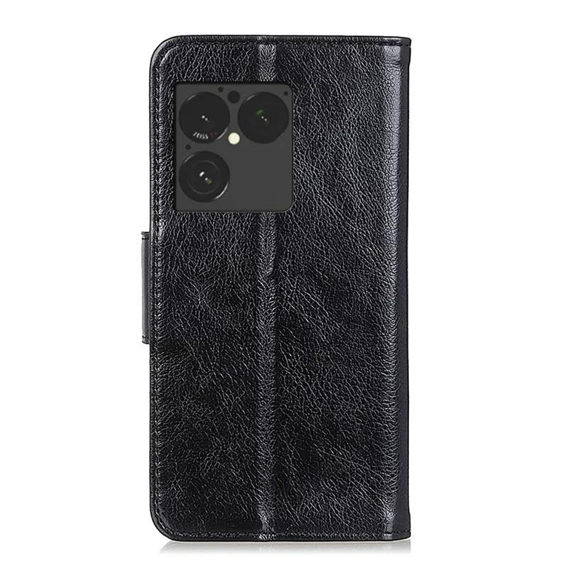 Cover per Sony Xperia 1 VIII, Custodia Portafoglio in Pelle Scamosciata con Texture Nappa - Nero