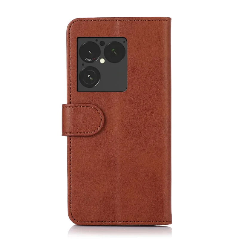 Cover per Sony Xperia 1 VIII con Portafoglio in Pelle con Texture di Pelle di Mucca e Supporto - Marrone