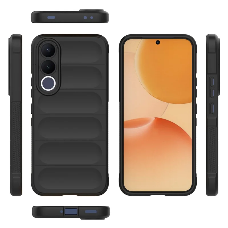 For vivo V70 FE 5G Phone Case Anti-Drop Soft TPU Rugged Back Cover - Black