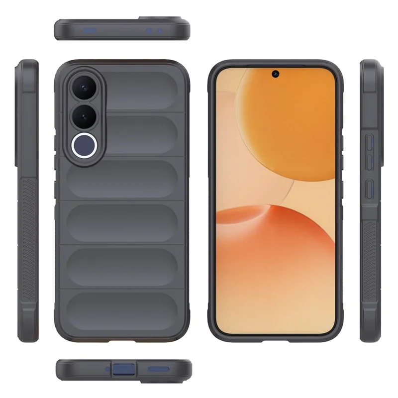 For vivo V70 FE 5G Phone Case Anti-Drop Soft TPU Rugged Back Cover - Dark Grey