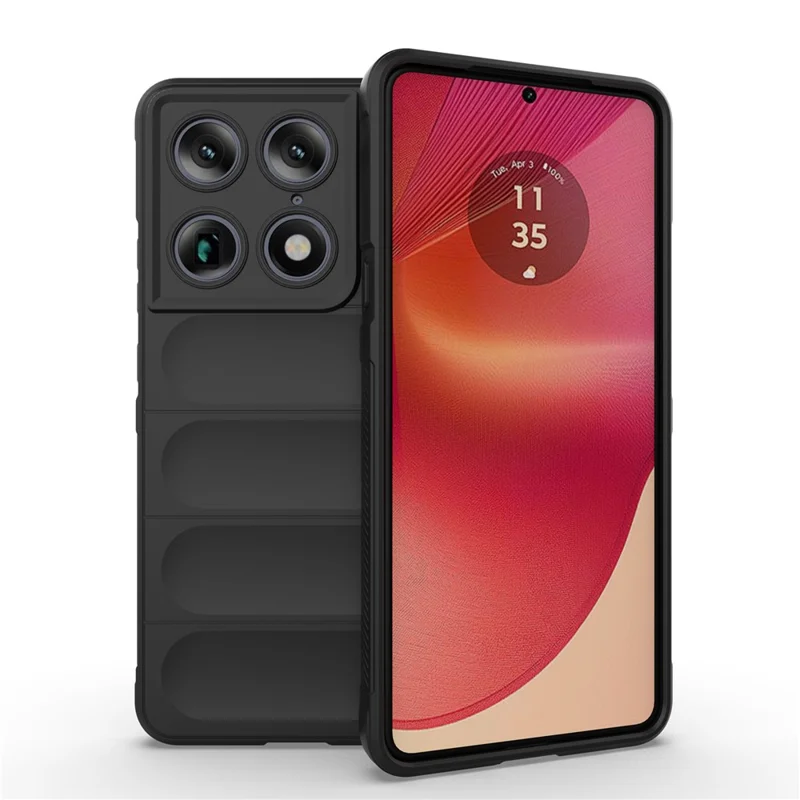 For Motorola Signature 5G Phone Case Anti-Drop Soft TPU Rugged Back Cover - Black