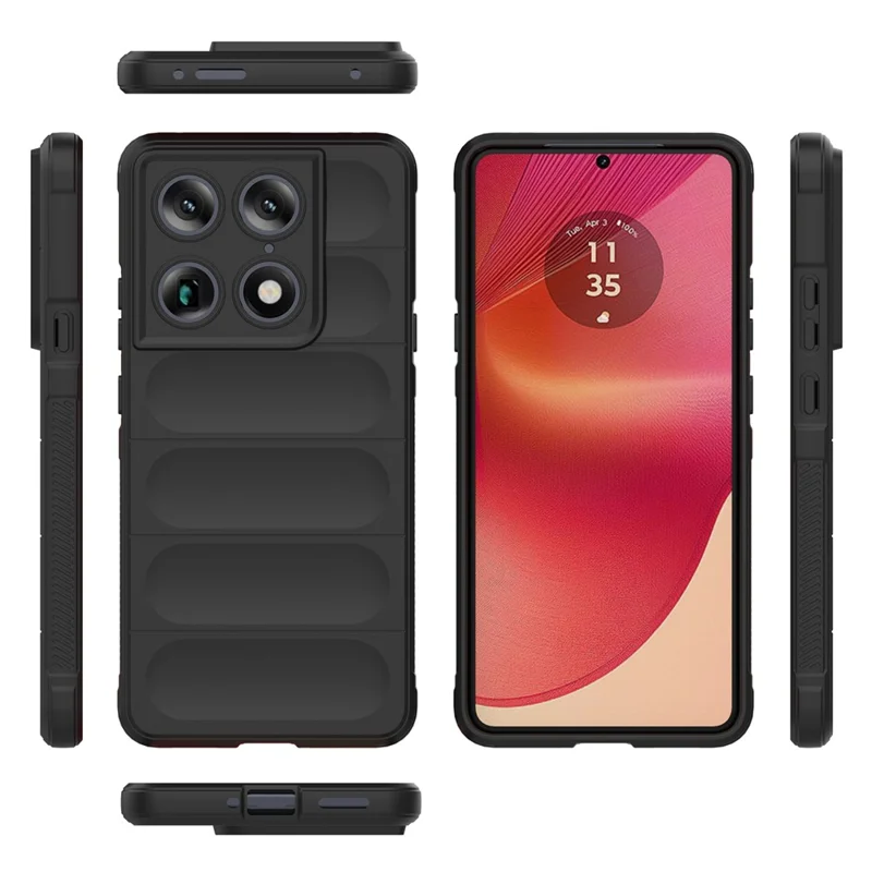 For Motorola Signature 5G Phone Case Anti-Drop Soft TPU Rugged Back Cover - Black
