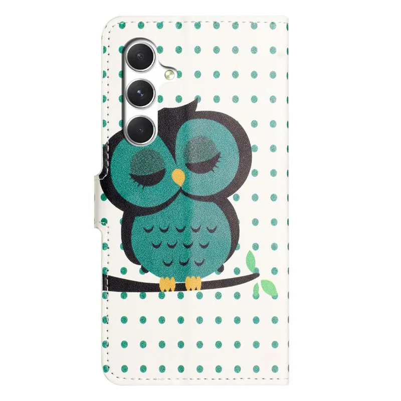 For Samsung Galaxy A27 Case Pattern Print PU Leather Wallet Phone Cover - Dots Owl
