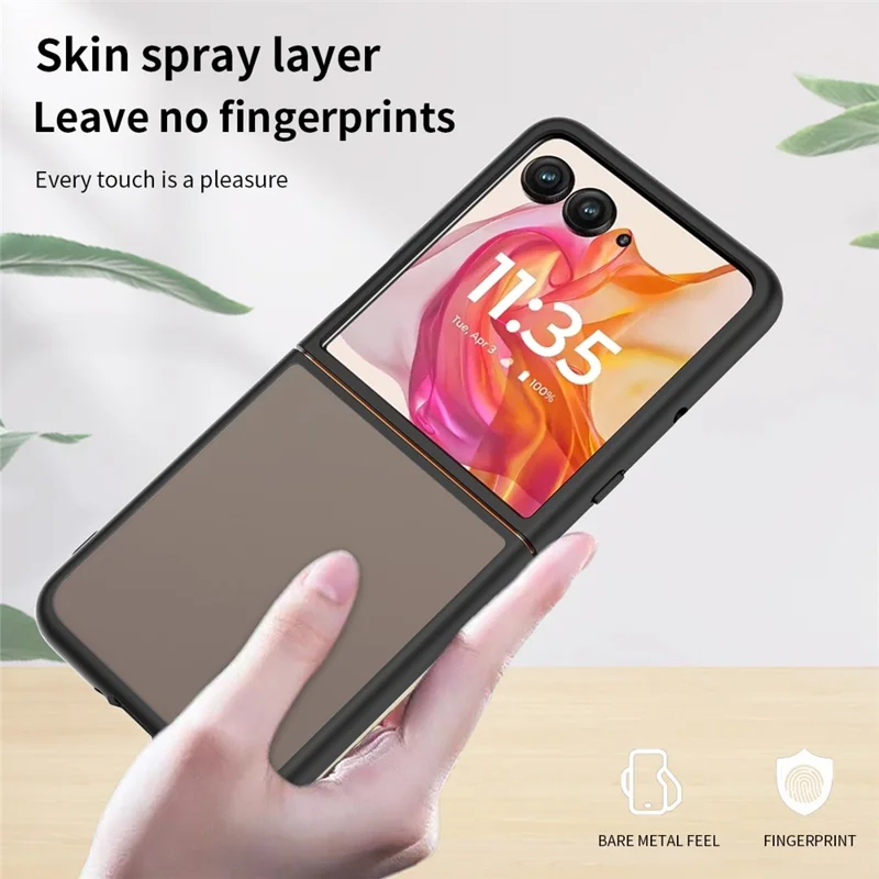 Translucent Case for Motorola Razr 70 Ultra / 60 Ultra 5G / Razr Ultra 2026 5G / 2025 5G Anti-fingerprint Shockproof TPU PC Protective Cover - Black