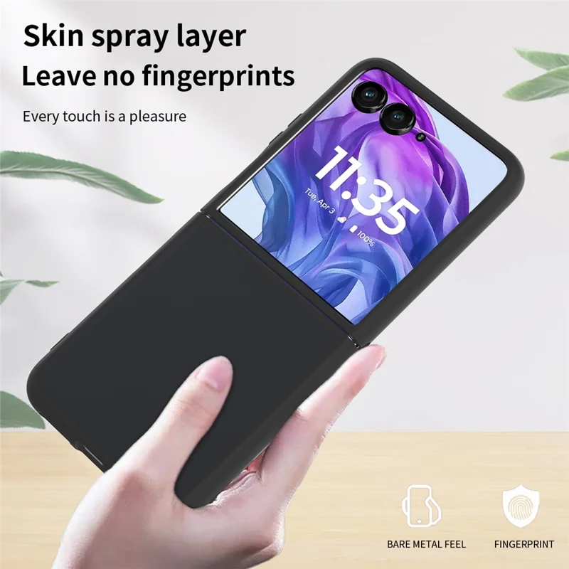 Coque translucide pour Motorola Razr 50 Ultra 5G, anti-empreintes, résistante aux chocs, housse de protection en TPU et PC - Noir