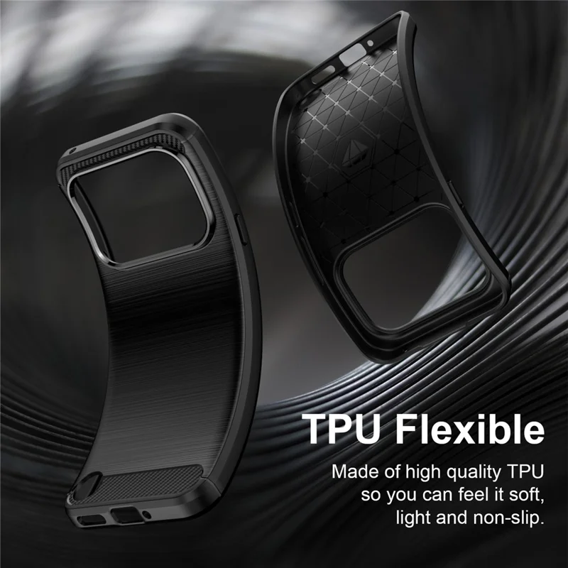 For Nothing Phone (4a) Pro TPU Case Protective Phone Cover Carbon Fiber Texture Brushed - Black