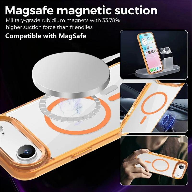 Bulk Purchasing for iPhone Air Magnetic Case PC TPU Phone Protective Cover Compatible with MagSafe - Orange