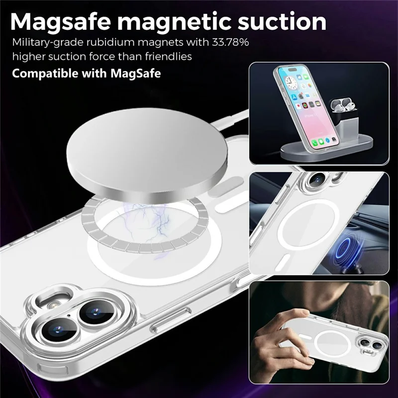 Bulk Purchasing for iPhone 17 Magnetic Case PC TPU Phone Protective Cover Compatible with MagSafe - Purple
