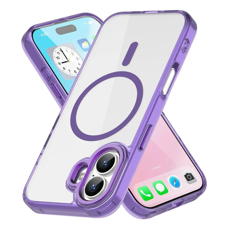 Bulk Purchasing for iPhone 16 Plus Magnetic Case PC TPU Phone Protective Cover Compatible with MagSafe - Purple