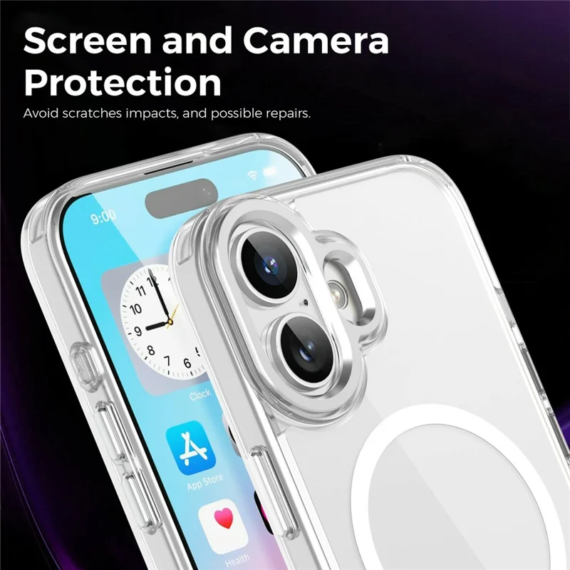 Bulk Purchasing for iPhone 16 Plus Magnetic Case PC TPU Phone Protective Cover Compatible with MagSafe - Purple
