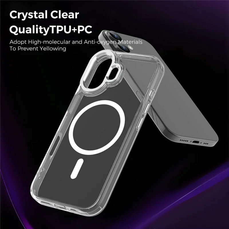 Bulk Purchasing for iPhone 16 Plus Magnetic Case PC TPU Phone Protective Cover Compatible with MagSafe - Purple