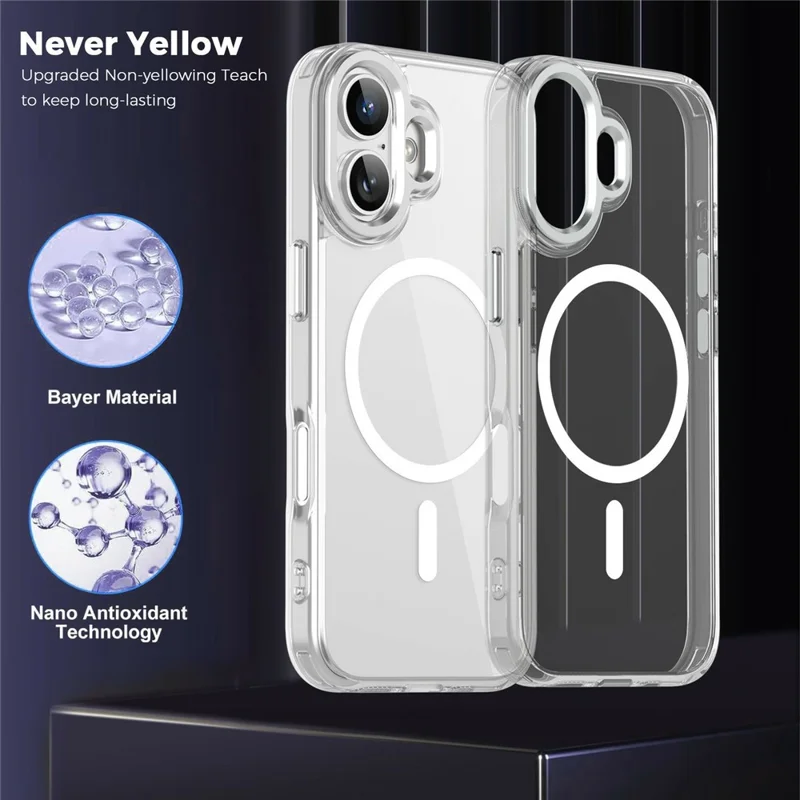 Bulk Purchasing for iPhone 16 Plus Magnetic Case PC TPU Phone Protective Cover Compatible with MagSafe - Purple