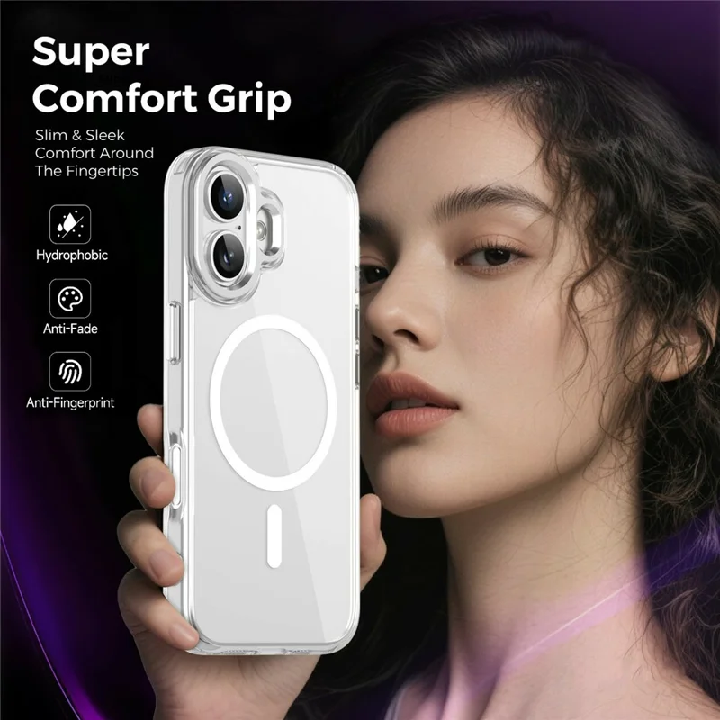 Bulk Purchasing for iPhone 16 Magnetic Case PC TPU Phone Protective Cover Compatible with MagSafe - Purple