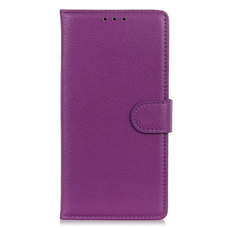 Shockproof Phone Case for Nokia X30 5G, Wallet Stand Litchi Texture PU Leather Phone Flip Cover - Purple