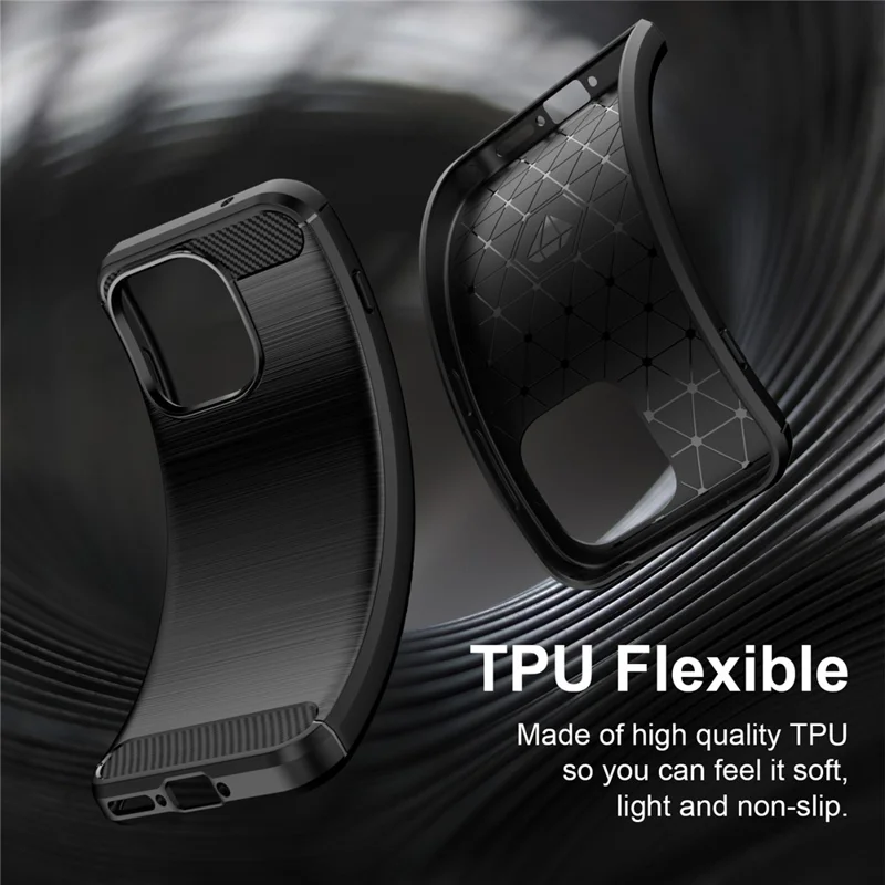 For OnePlus 15T 5G TPU Case Protective Phone Cover Carbon Fiber Texture Brushed - Black