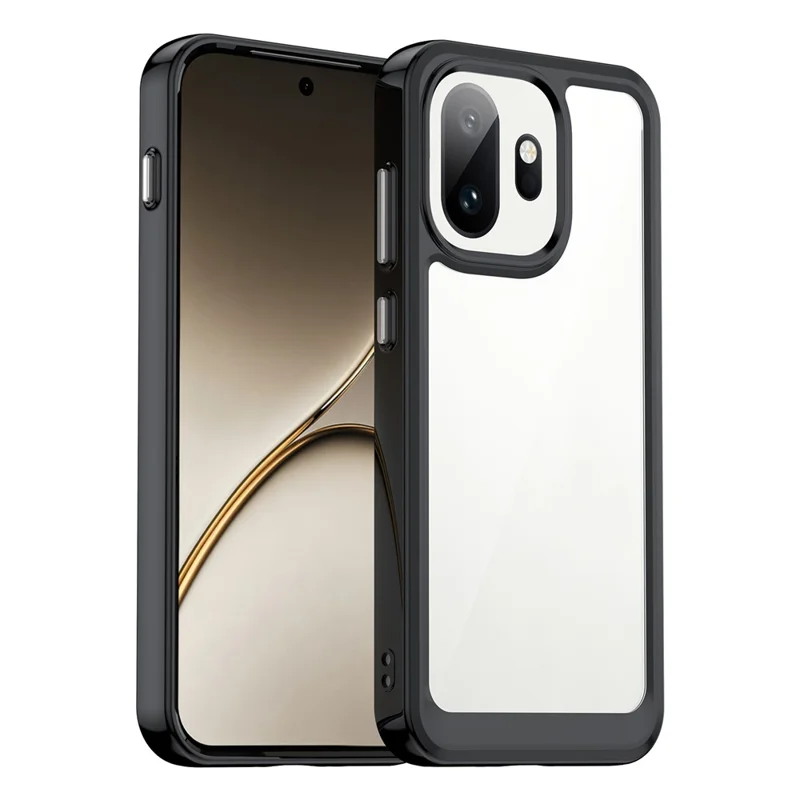 For OnePlus 15T 5G Phone Case TPU + Acrylic Protective Clear Phone Cover - Black