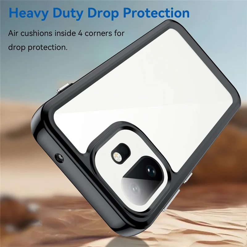 For OnePlus 15T 5G Phone Case TPU + Acrylic Protective Clear Phone Cover - Black