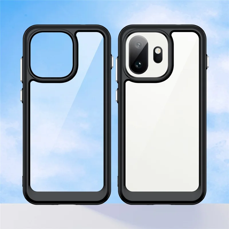 For OnePlus 15T 5G Phone Case TPU + Acrylic Protective Clear Phone Cover - Black