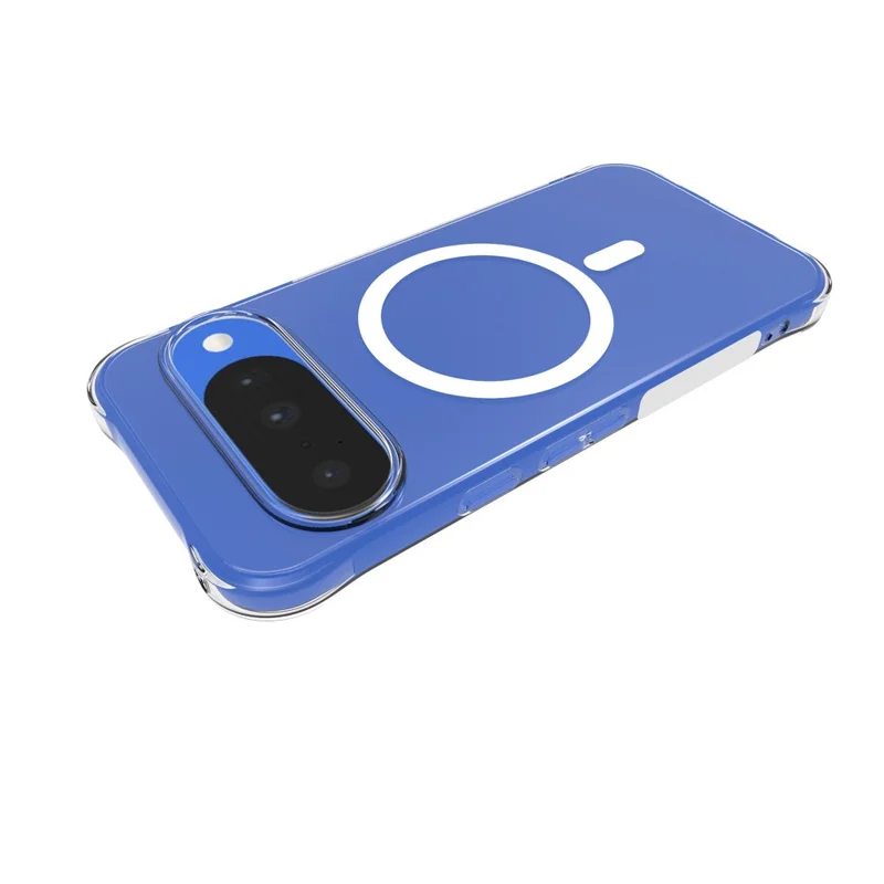WANLONFENG WL1 Series For Google Pixel 11 2.0mm Magnetic Case Big Lens Hole Clear TPU Phone Back Cover with 2Pcs Screen Films - Transparent
