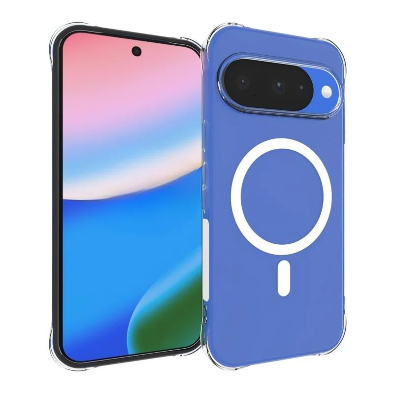 WANLONFENG WL2 Series For Google Pixel 11 2.0mm Magnetic Case Big Lens Hole Clear TPU Phone Back Cover with Screen Films - Transparent