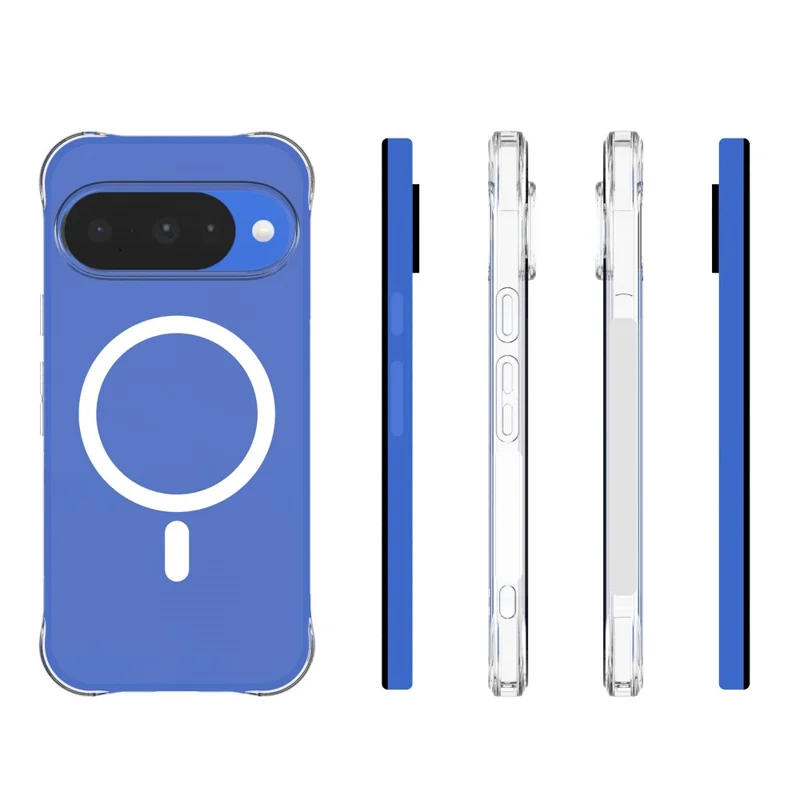 WANLONFENG WL2 Series For Google Pixel 11 2.0mm Magnetic Case Big Lens Hole Clear TPU Phone Back Cover with Screen Films - Transparent