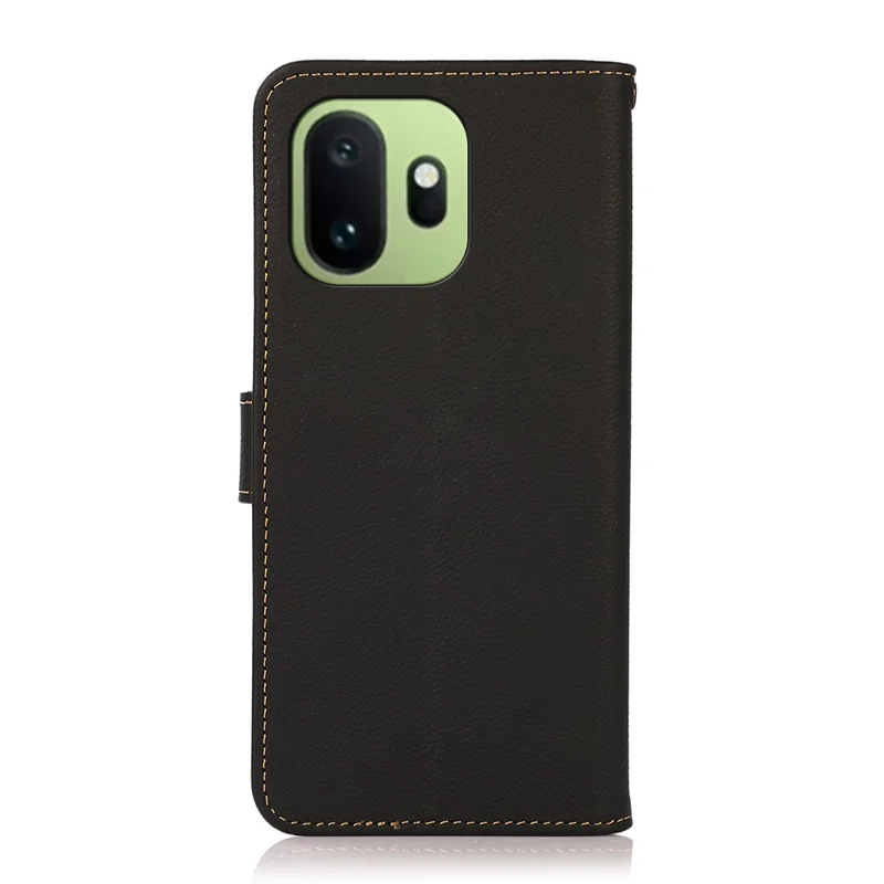 KHAZNEH para OnePlus 15T 5G Capa em Couro Legítimo de Vaca com Carteira e Proteção contra RFID - Preto