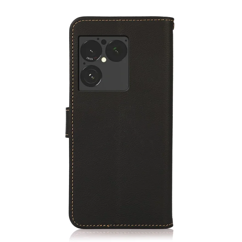 KHAZNEH til Sony Xperia 1 VIII Taskase i ægte kuulæder med RFID-beskyttelse, wallet hylster - Sort
