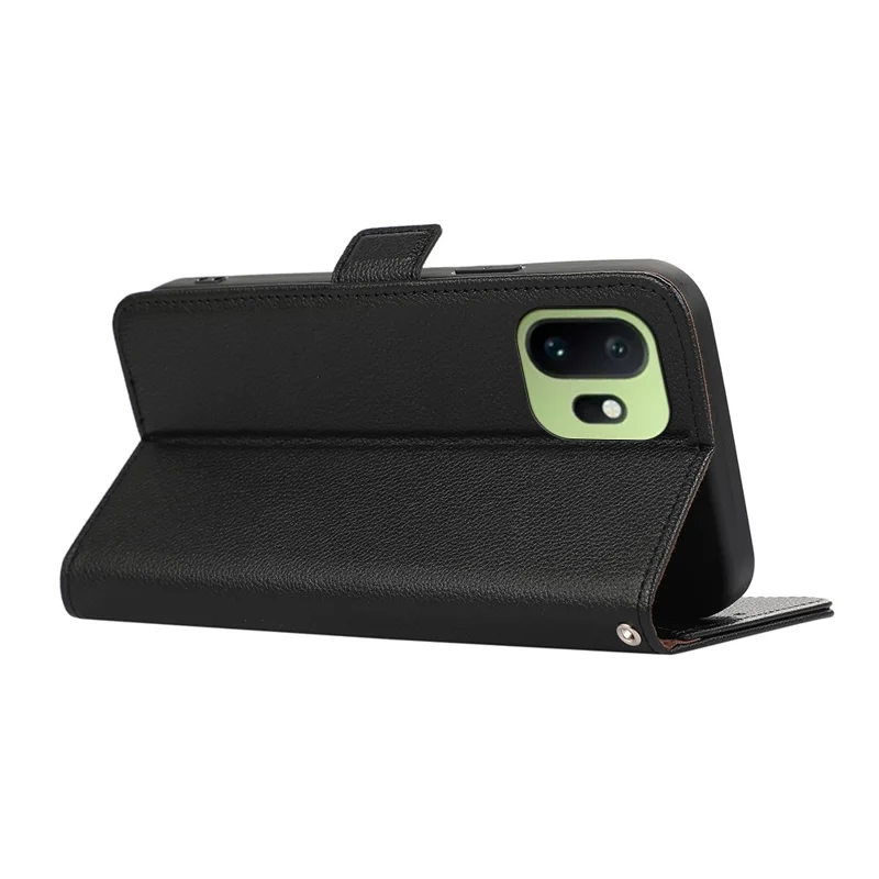 ABEEL For OnePlus 15T 5G Case Litchi Texture Leather RFID Blocking Phone Cover - Black