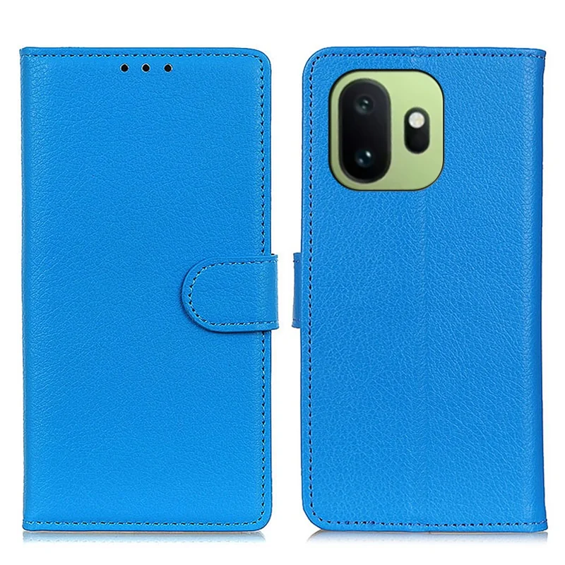 Til OnePlus 15T 5G tegnebogsdæksel i PU-læder med phonecover og litchi-struktur - Blå