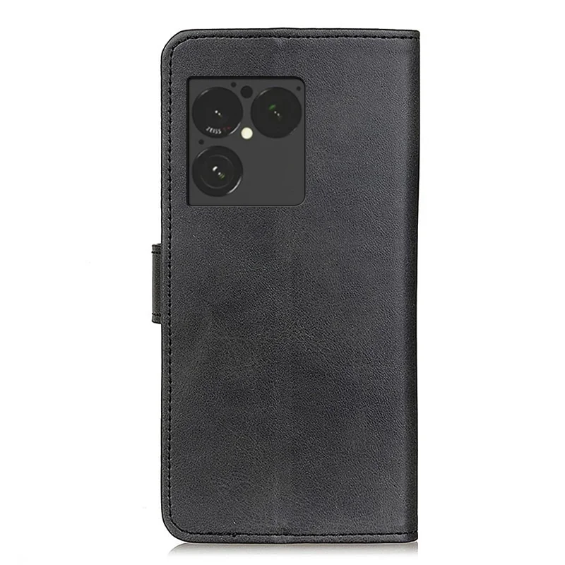 Cover per Sony Xperia 1 VIII con Portafoglio in Pelle con Texture di Pelle di Mucca e Supporto - Nero