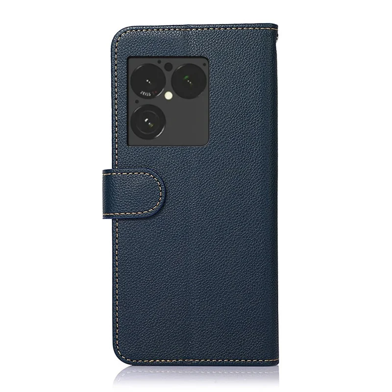 KHAZNEH Custodia per Sony Xperia 1 VIII con Portafoglio e Protezione RFID, Rivestimento in Pelle PU con Texture Litchi e Cinturino - Blu