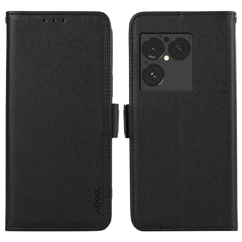 ABEEL Custodia per Sony Xperia 1 VIII Custodia in Pelle Effetto Litchi con Protezione RFID - Nero