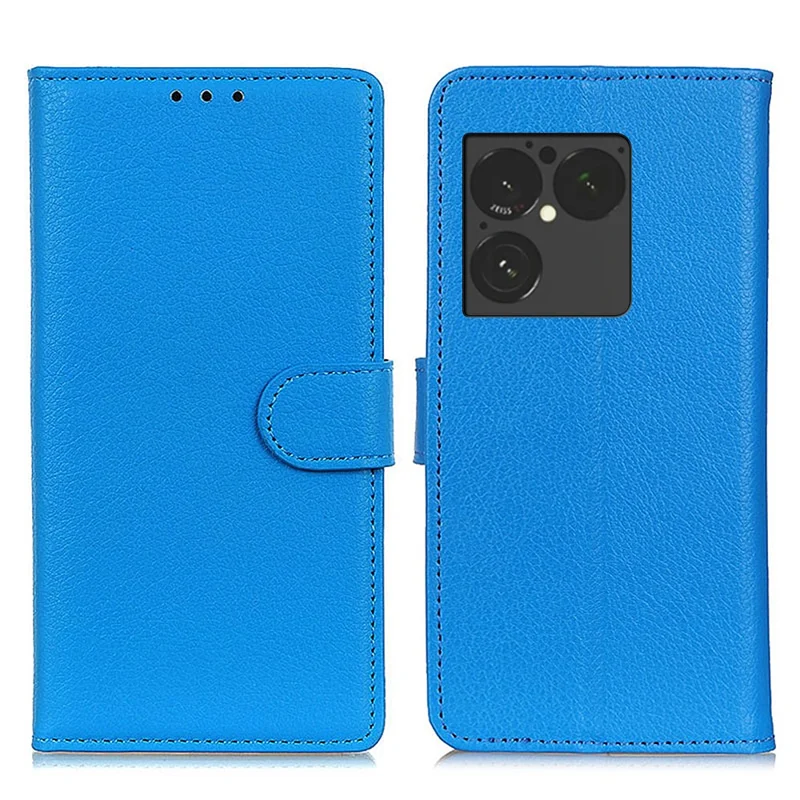 Funda tipo cartera para Sony Xperia 1 VIII, funda de cuero PU con textura de lichi - Azul