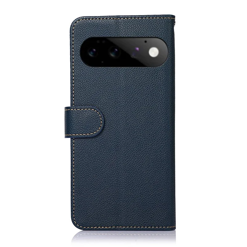 KHAZNEH For Google Pixel 11  /  Pixel 11 Pro Case RFID Blocking Wallet Litchi Texture PU Leather Phone Cover with Strap - Blue