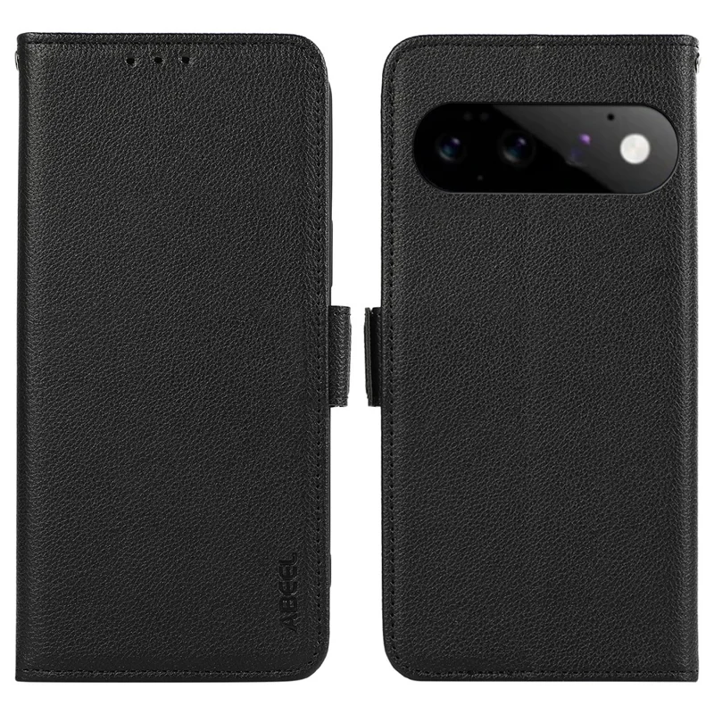 ABEEL Voor Google Pixel 11 / Pixel 11 Pro Hoesje Litchi Structuur Leer RFID Blokkering Telefoonhoes - Zwart