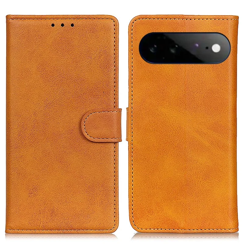 For Google Pixel 11 Pro XL Case Cowhide Texture Leather Wallet Stand Phone Cover - Brown