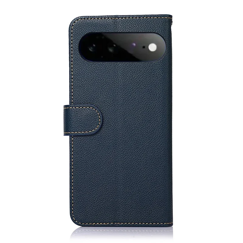 KHAZNEH Capa para Google Pixel 11 Pro XL com Carteira e Bloqueio RFID, Textura Litchi em Pele Sintética PU com Alça - Azul