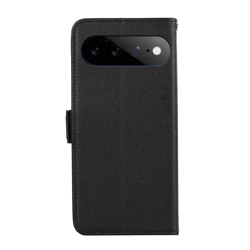 ABEEL för Google Pixel 11 Pro XL-fodral med litchi-struktur, läder, RFID-skydd, mobilhölse - Svart
