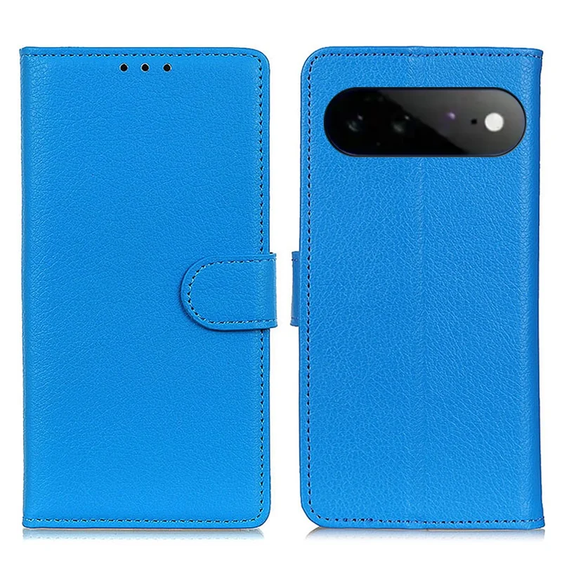 For Google Pixel 11 Pro XL Wallet Case PU Leather Phone Cover Litchi Texture - Blue