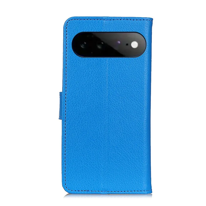 For Google Pixel 11 Pro XL Wallet Case PU Leather Phone Cover Litchi Texture - Blue