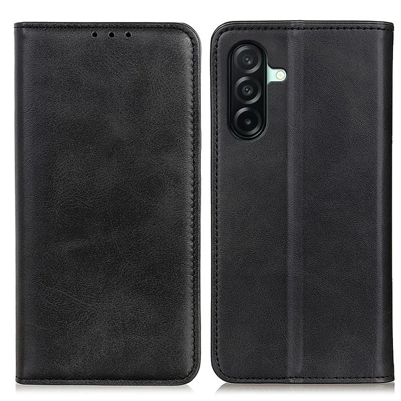 Til Samsung Galaxy A27 Case Kødhudstekstur Split Læder Flip Wallet Telefon dækning - Sort