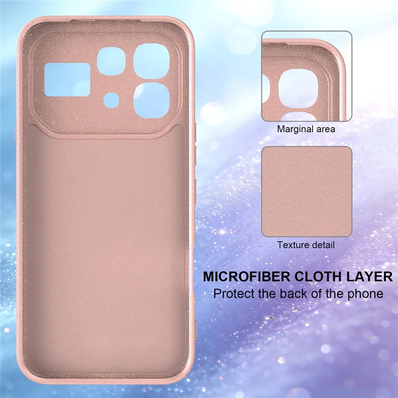 Magnetic Case For Infinix Note 60 5G  /  60 Pro 5G Glitter TPU Shockproof Phone Cover with Lanyard - Pink