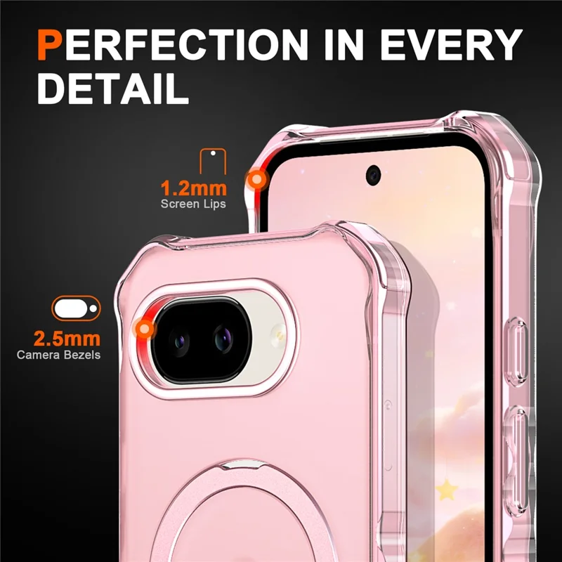 For Google Pixel 10a Magnetic Case Matte Kickstand Hybrid Phone Cover Small Wavy Edge - Pink