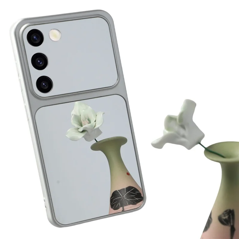 For Samsung Galaxy S23 Phone Case Mirror Electroplating TPU Cover - Silver