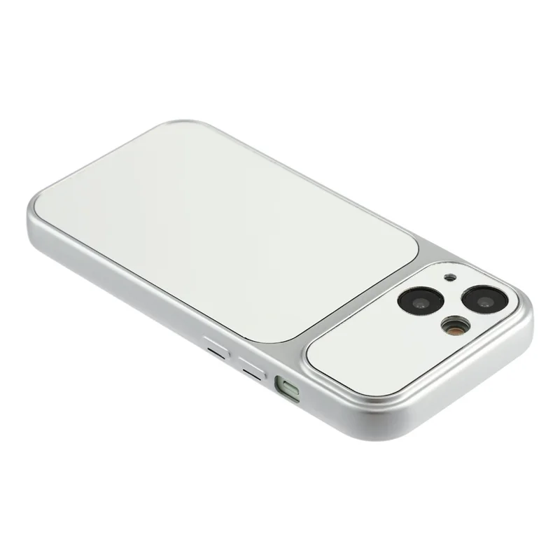 For iPhone 15 Phone Case Mirror Electroplating TPU Cover - Silver