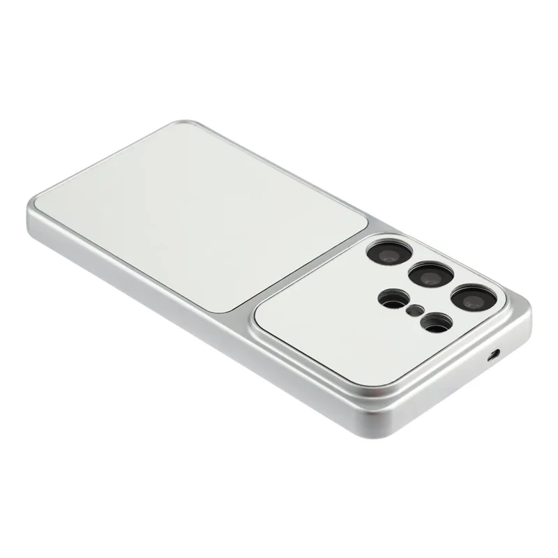 For Samsung Galaxy S23 Ultra Phone Case Mirror Electroplating TPU Cover - Silver