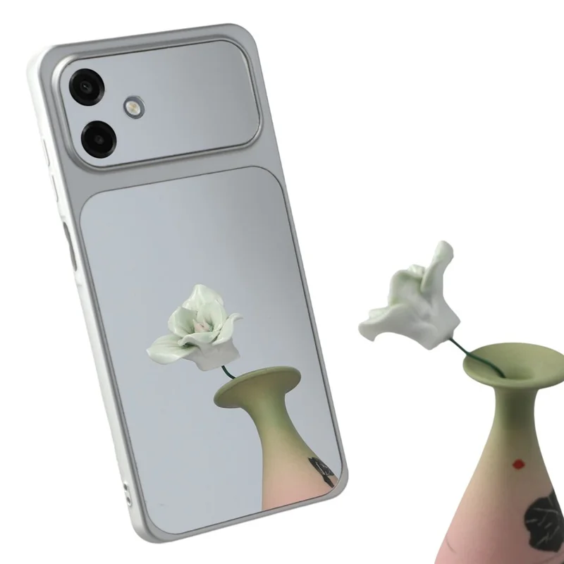 For Samsung Galaxy A06 4G Phone Case Mirror Electroplating TPU Cover - Silver