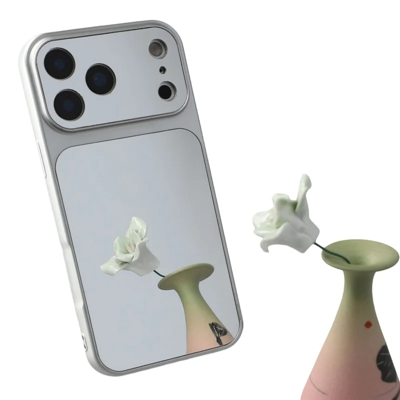 For iPhone 17 Pro Phone Case Mirror Electroplating TPU Cover - Silver