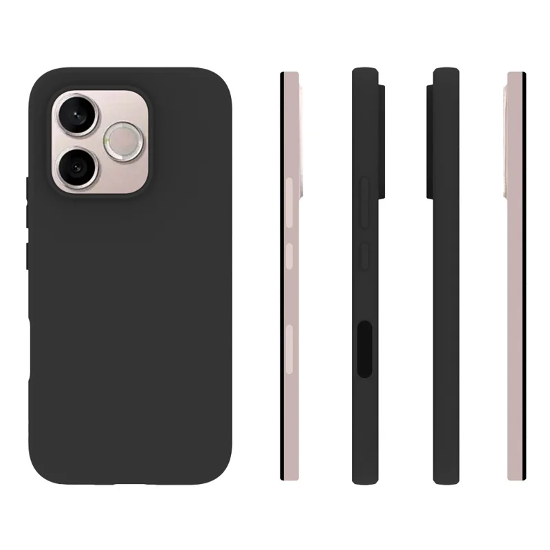 For Honor 600 Lite 5G Case Matte Finish Soft TPU Phone Cover - Black
