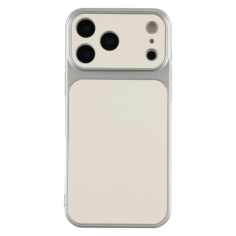 For iPhone 17 Pro Max Case Sheepskin Texture Leather Coated TPU Phone Cover with Precise Camera Cutouts - White